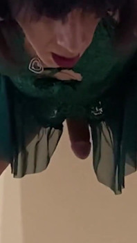 Emily in Green Lingerie Fucks Herself