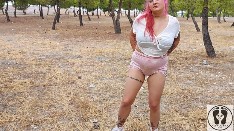 All You Can Fetish: Outdoor Risky Running Sport Naked Risk in Park