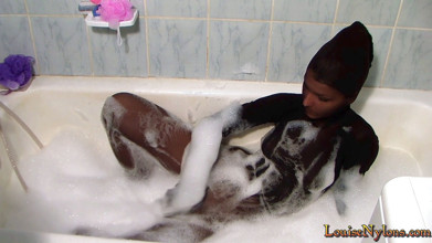 Louise Nylons: Totally Encased and Bubbles Playing | Faphouse