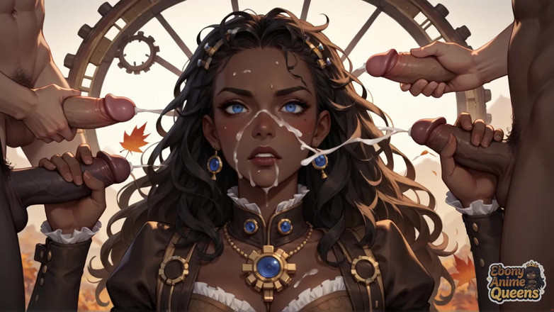 Ebony Anime Queens: Žhavá, cool temná bohyně je ošklivá v románku poháněném parním...