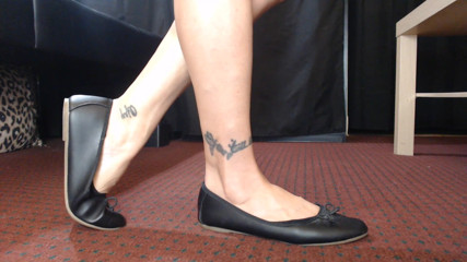 Abby Anna: Forro meias pretas balé flats sapataria