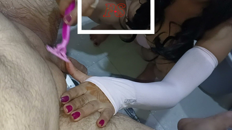 Pstarindia123: Indian Bhabhi Cock Hair Trim Dirty Talk Extreme Closeup
