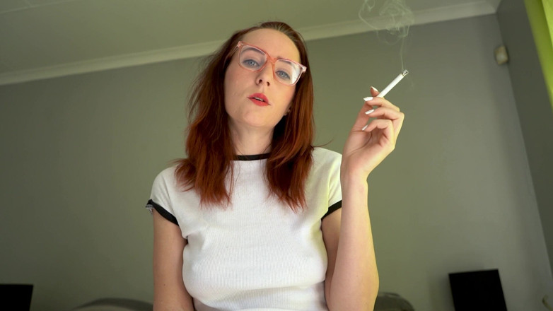 Alicia Robertz: Hot Girl Smoking in Tight White Top