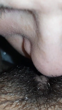 Lesbian Hairy Pussy Eating Close up