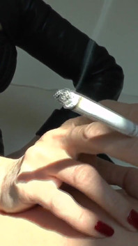Leather Mistress Lady Victoria Valente - Beautiful Hands, Red Fingernails, Cigarette, Close-ups