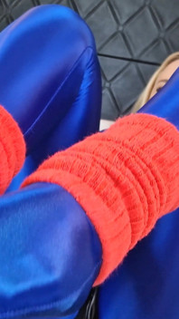 Bakış açısı monika sulu mavi zentai egzersiz fitness