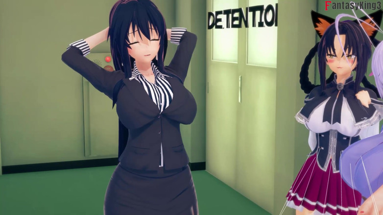 Fantasy king: Rossweisse neredeyse beni Akeno'yu sikerken yakalıyor - dxd ntr madness series