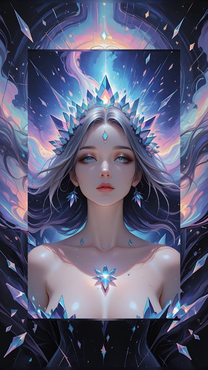 VelvetInk Studio: Dea vortex astral con fumo obsidiano e crystal light fantasia...