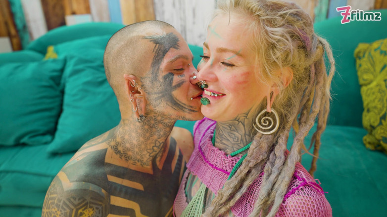 Z-Filmz: Trans Dark Leaves First Time Porn with Heavily Tattooed Couple....