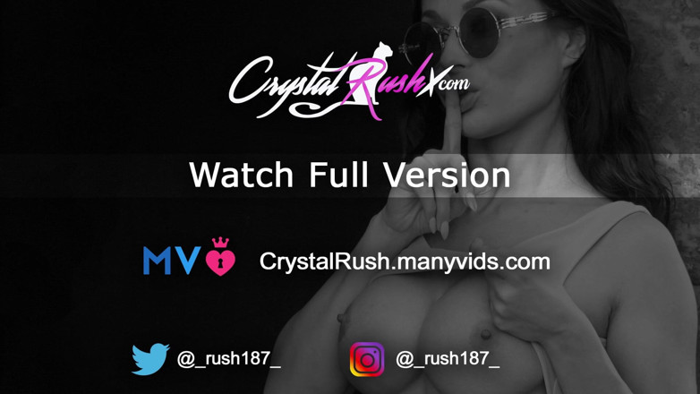 Crystal Rush: Busty brunette fingering wet pussy and cum in the shower