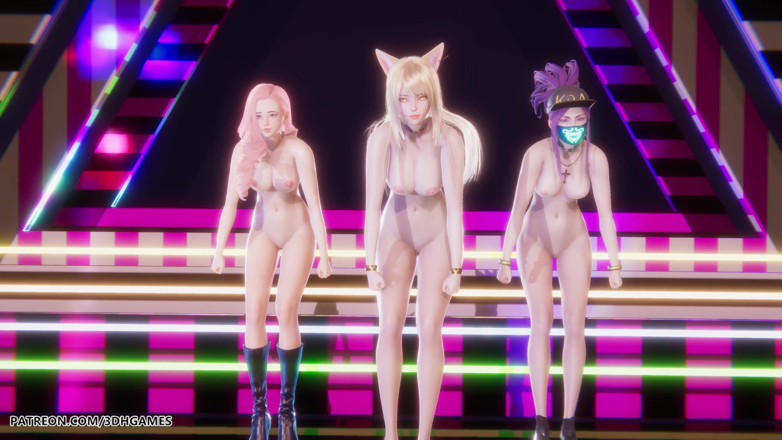 3D-Hentai Games: Mmd Babymonster - Battiamo! Ahri, Evelynn e Akali ballano nude e...