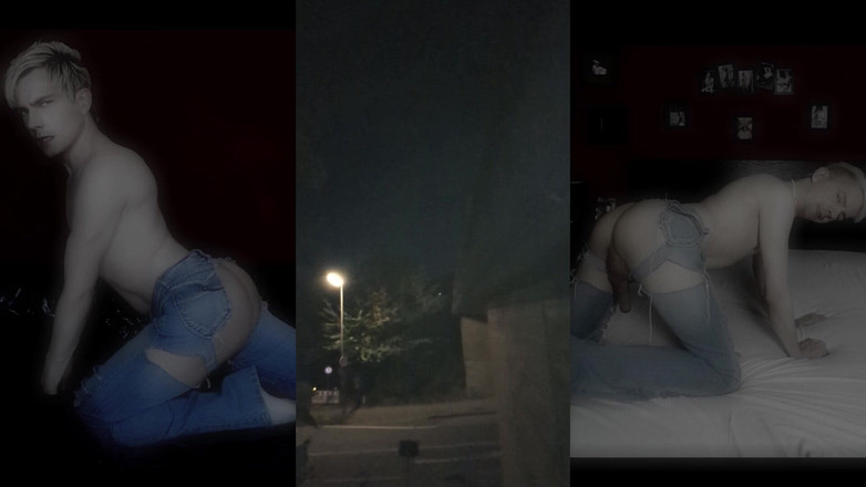 kinkygaynudist: Rippade Jeans Utomhus (midnight Walk)