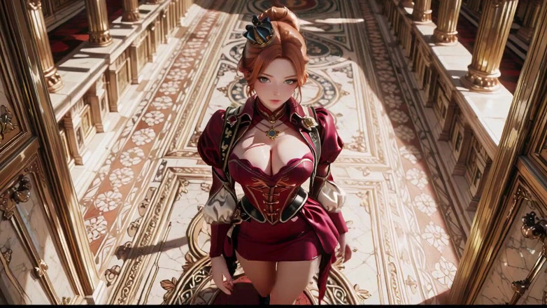 Seraphina Vale: Ratu merah di tahta emas! Deep Velvet Gown, Lazy Chin...