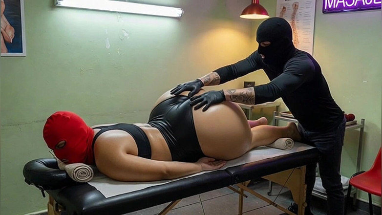 Animate golden: Schoonmoeder met dikke kont krijgt oliemassage in zwarte legging en...