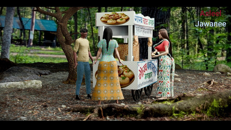 Asleel jawanee: 屋台のスナック店の店主に犯された若い女の子(ジャングルで若い女の子を犯したパニプリの男)