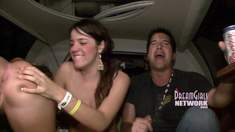 Dream Girls: Wild girls naked in the back of a limo