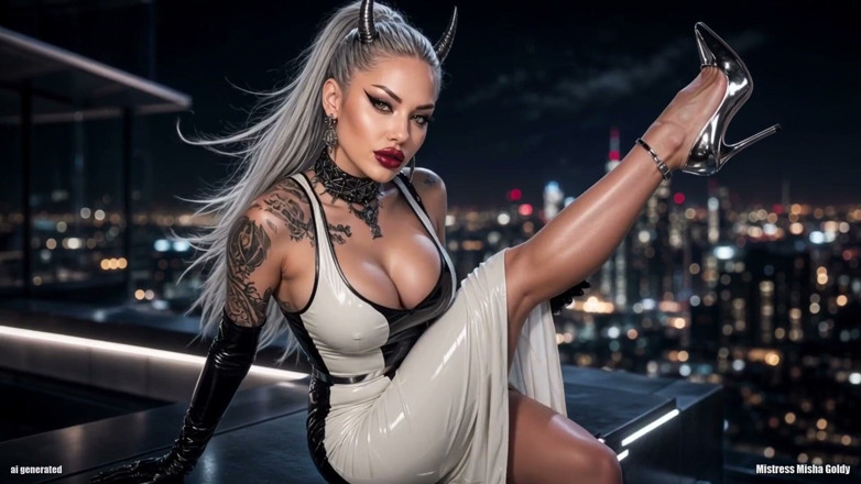 Goddess Misha Goldy: ขาลาเท็กซ์ทําให้คุณคลาน