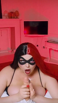Cum desirous Harley Quinn crazy bukkake