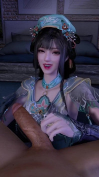 Une jolie officier asiatique en 3D vêtue d’une robe sexy nue son cul parfait