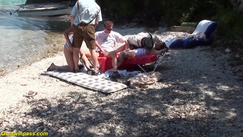 Lederhosen Gangbang: lederhosen anal party