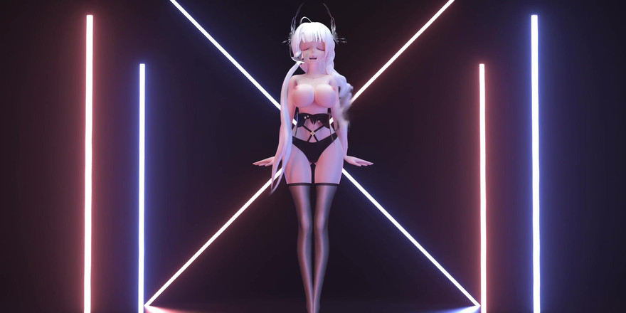 MikuMotion: Phut Honsexy ड्रेस; Black Stockings; White Stockings; बड़े स्तन जिगलिंग; चूत उजागर