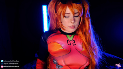 MollyRedWolf: Asuka Langley 4K! Çifte penetrasyon ve büyük oyuncaklar