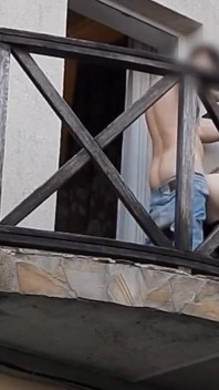 The Juliet Balcony. No Rights Day in Da Art House for Sissy Trans Alina From Her Master. Degrading, Deepthroat, Anal, Public