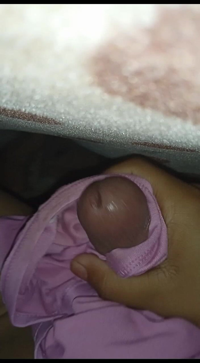 Masturbating Using Neighbor Pink Panty and Cum (Many form)