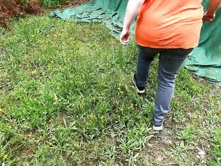 Bouncy Tits Action: Just Hit the Bare Breasts Barefoot
