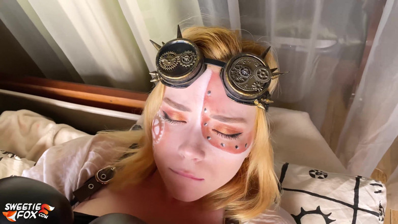 Sweetie Fox: Redhead fingering and pussy fucking dildo - Steampunk cosplay