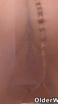 These Shiny Tights Look so Good on Kat's Shaven Cunt
