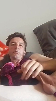 Leatransteen Rides Dildo, Pump Cock and Cums Massive