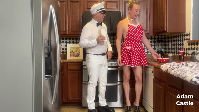 Adam Castle: Milkman XXX Trans Hung Tgirl Kitchen Anal