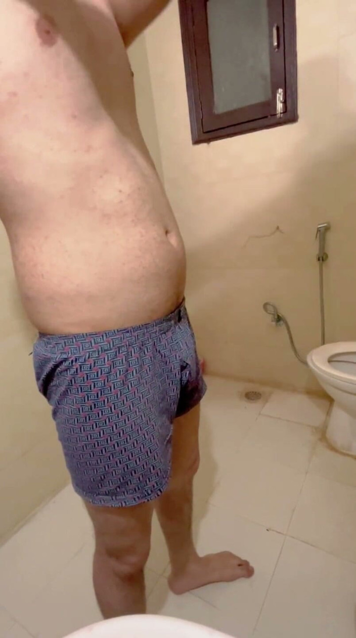 RockyBigBull: Morning Bathroom Penis Shave - Close-up Shaving with Foam Desi Solo