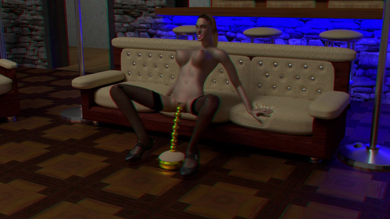 Multimediak: Anaglyph 3d - milf rijdt op ballendildo (gebruik een 3D-bril voor ultiem plezier)