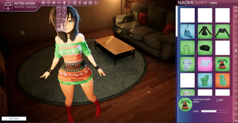 Cumming Gaming: Apartmen kami [permainan lucah Hentai Xmas], ep. 2. Mengongkek rakan sebilik saya...