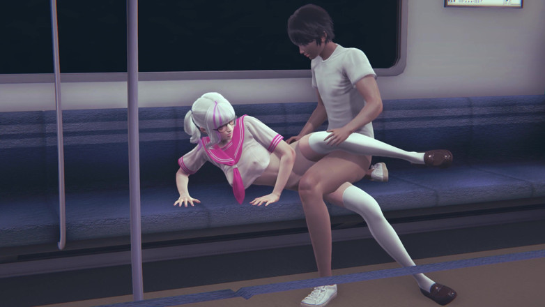 Waifu club 3D: College girl pussy fucked on the train seat