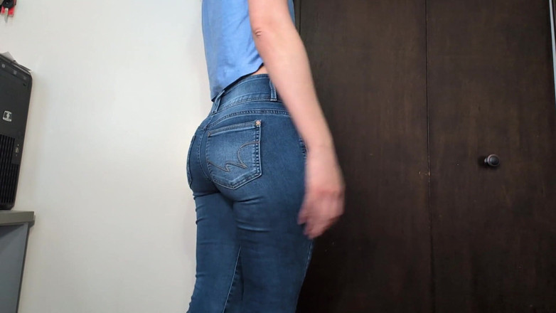 Mimiandevan: T-shirt and Jeans Strip. Tease Solo Orgasm