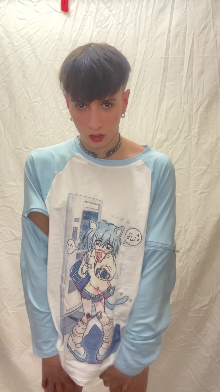 FemmeTwunkie: Blue Femboy Having Fun with New Toy