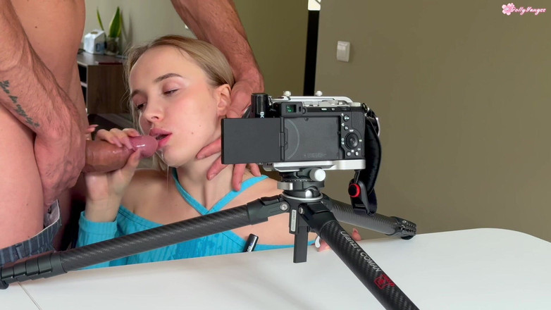 Polly Yangs: Nos bastidores! Garganta profunda para Polly Yangs!