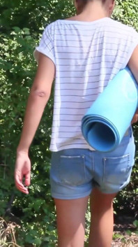 Sexy Teen Goes to Forest to Strip and Play with Herself