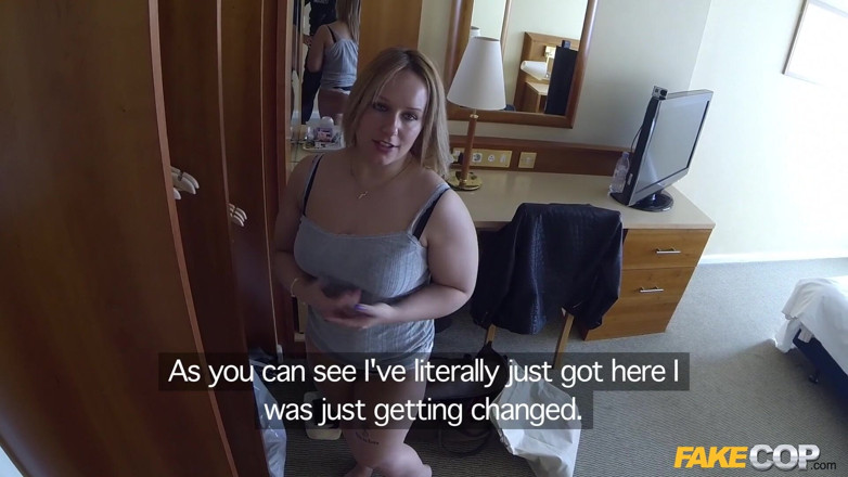 Fake Cop: Fake Cop - Curvy Blonde Bounces on Cop's Cock in Hotel