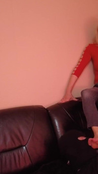 I worship her feet on the couch