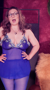 Try on Haul: Babydoll Dress! Curvy MILF in Deep Blue Lingerie! Arya Grander