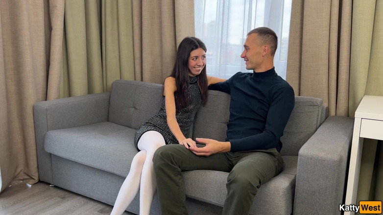 Katty West: Анальний секс на першому побаченні з красунею в білих колготках