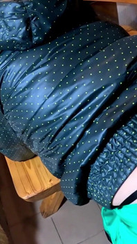 Green Downjacket Tease Smoking, Humiliation & Messy Cum Play