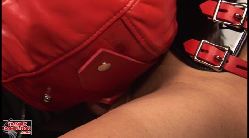 Transex domination: Jezebel scopa il suo sottomesso mascherato