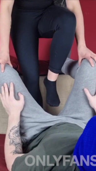 Ballbusting Trampling with Amateur Feet in Black Socks