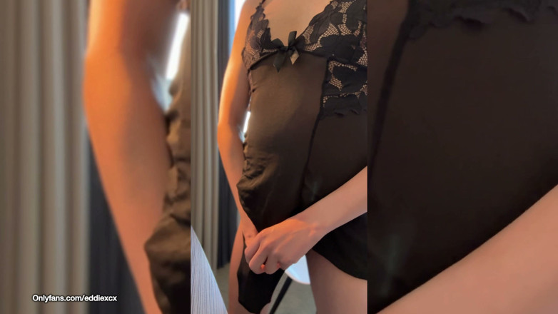 eddiexcxc: Femboy Models Lingerie in Front of the Camera
