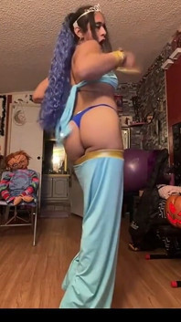 Princess Tsjade Stripdances in Halloween Costume